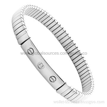 Fashion Metal Bangle, Made of Stainless Steel, Rhodium Plating, Available in Various Colors/Designs